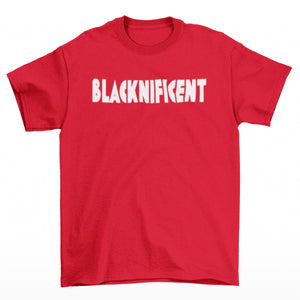 Red Blacknificent Tee - Black / White Logo