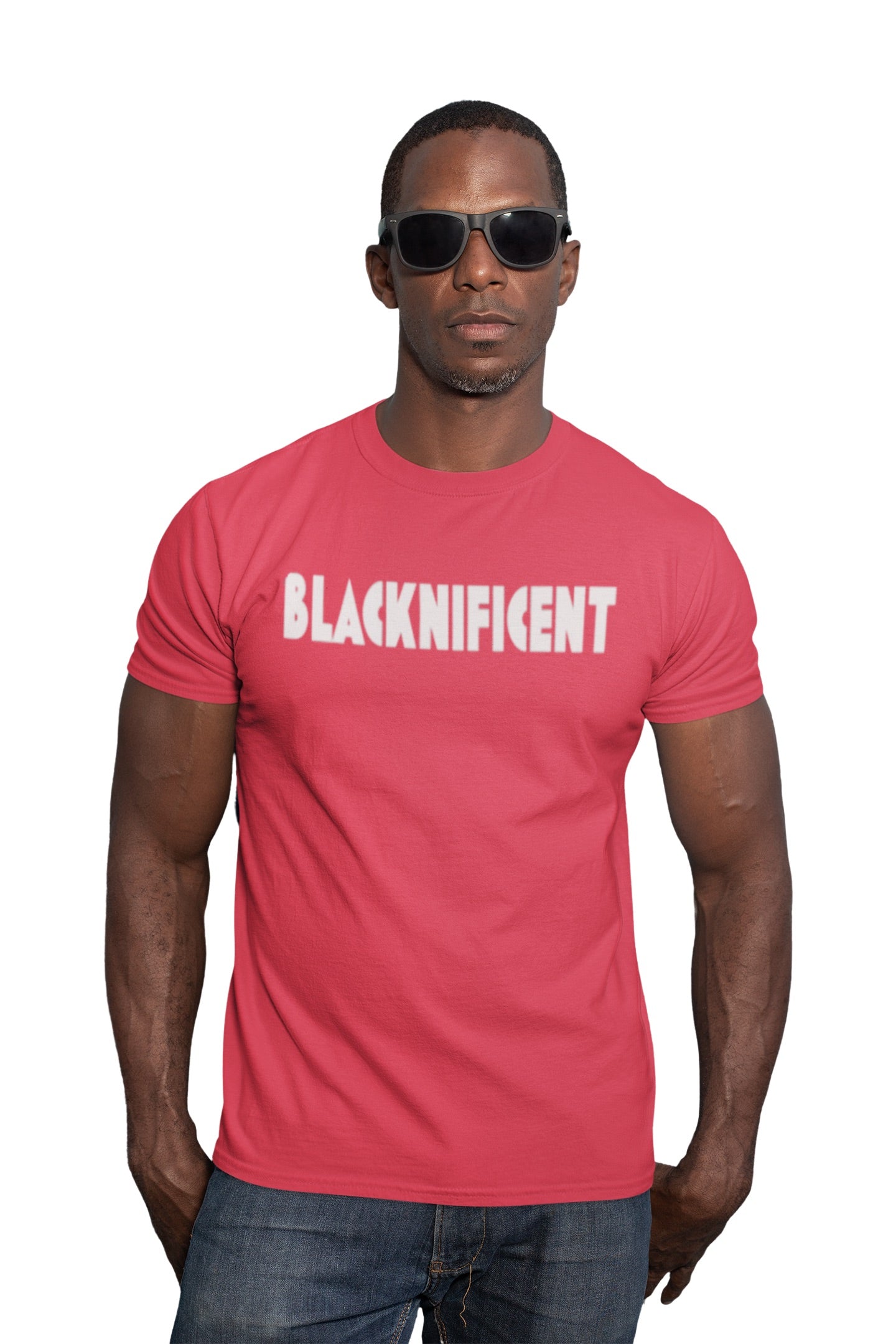 Red Blacknificent Tee - Black / White Logo