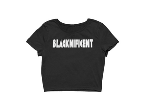 Crop Top  - Black (Gold and White logo)