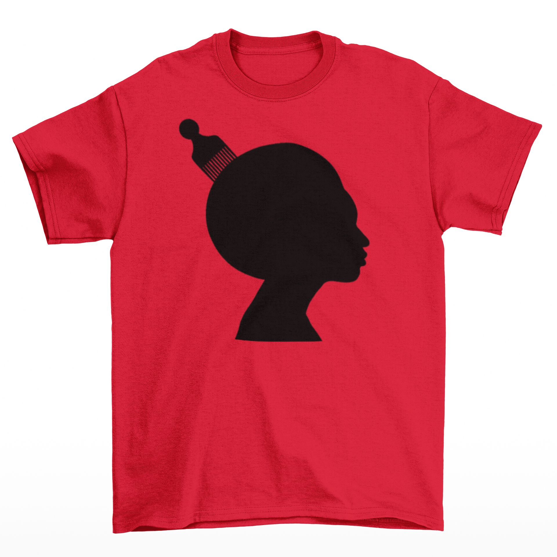 Afro Pick Cameo T-Shirt - Red