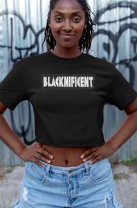 Crop Top  - Black (Gold and White logo)