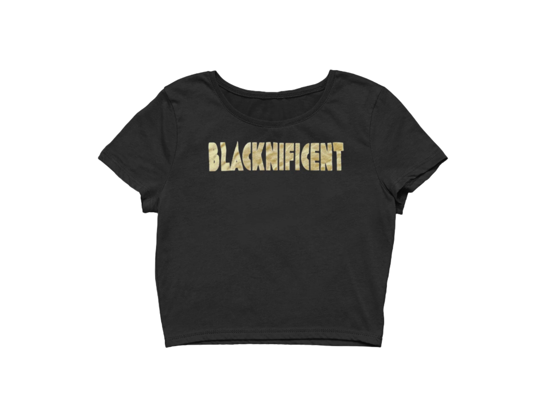 Crop Top  - Black (Gold and White logo)
